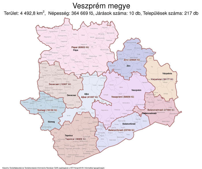 veszprém járások