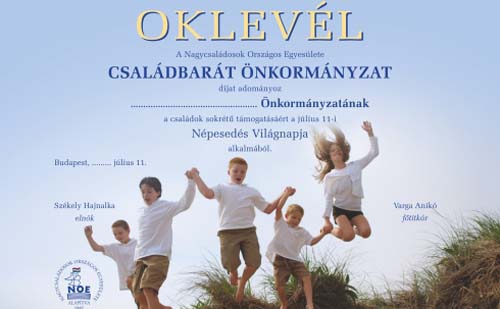 Porga Gyula vette át a Családbarát Önkormányzat-díjat Veszprém nevében