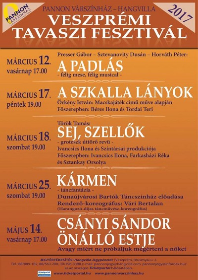 Öt előadás a Veszprémi Tavaszi Fesztiválon